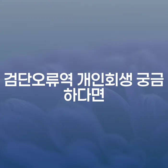 검단오류역 개인회생 궁금하다면