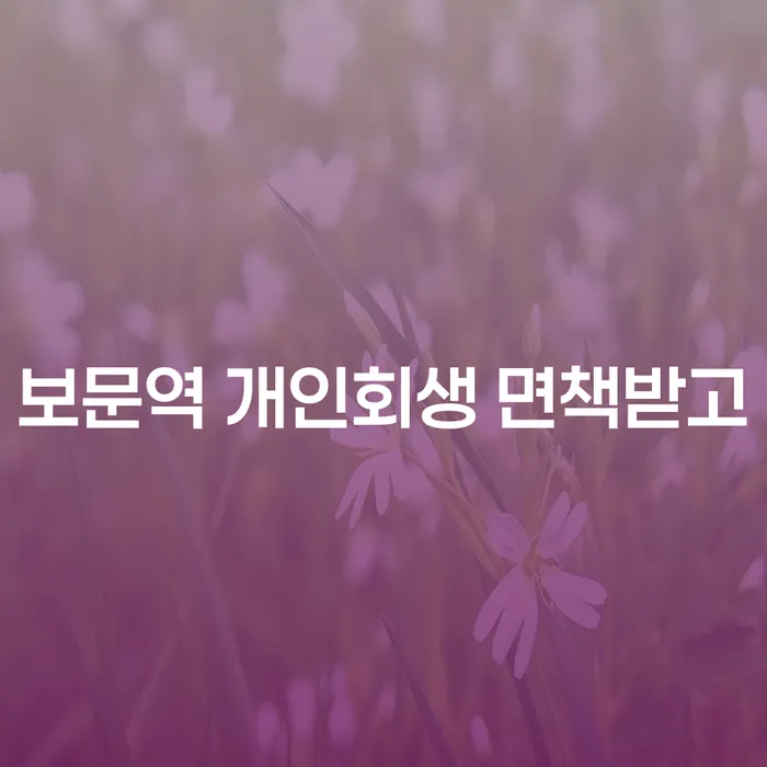 보문역 개인회생 면책받고