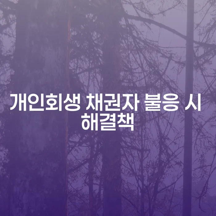개인회생 신청 시 채권자가 불응하면 어떻게 해결할 수 있을까요?