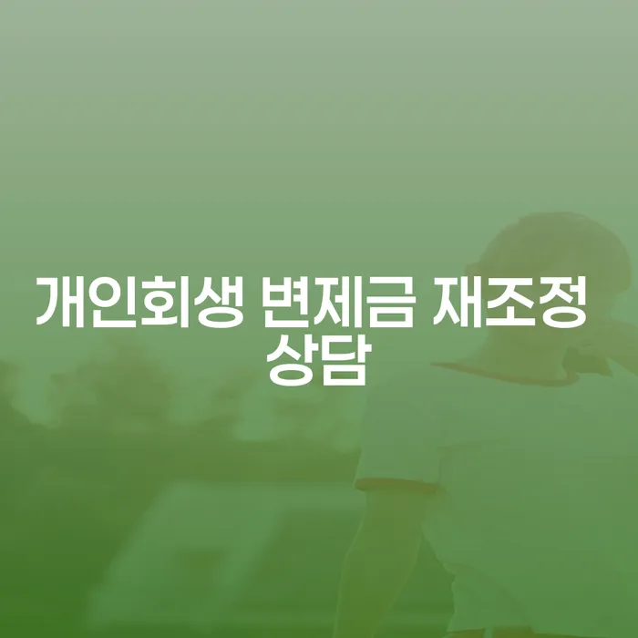 개인회생 변제금 재조정 상담: 새로운 희망의 시작일까요?